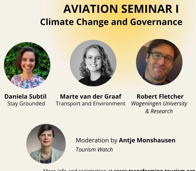Join Transforming Tourism Initiative’s Aviation Seminars- Aviation I: Climate Change and Governance