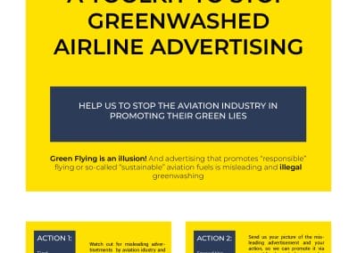 Kit de herramientas para detener la publicidad de las aerolíneas maquillada de verde