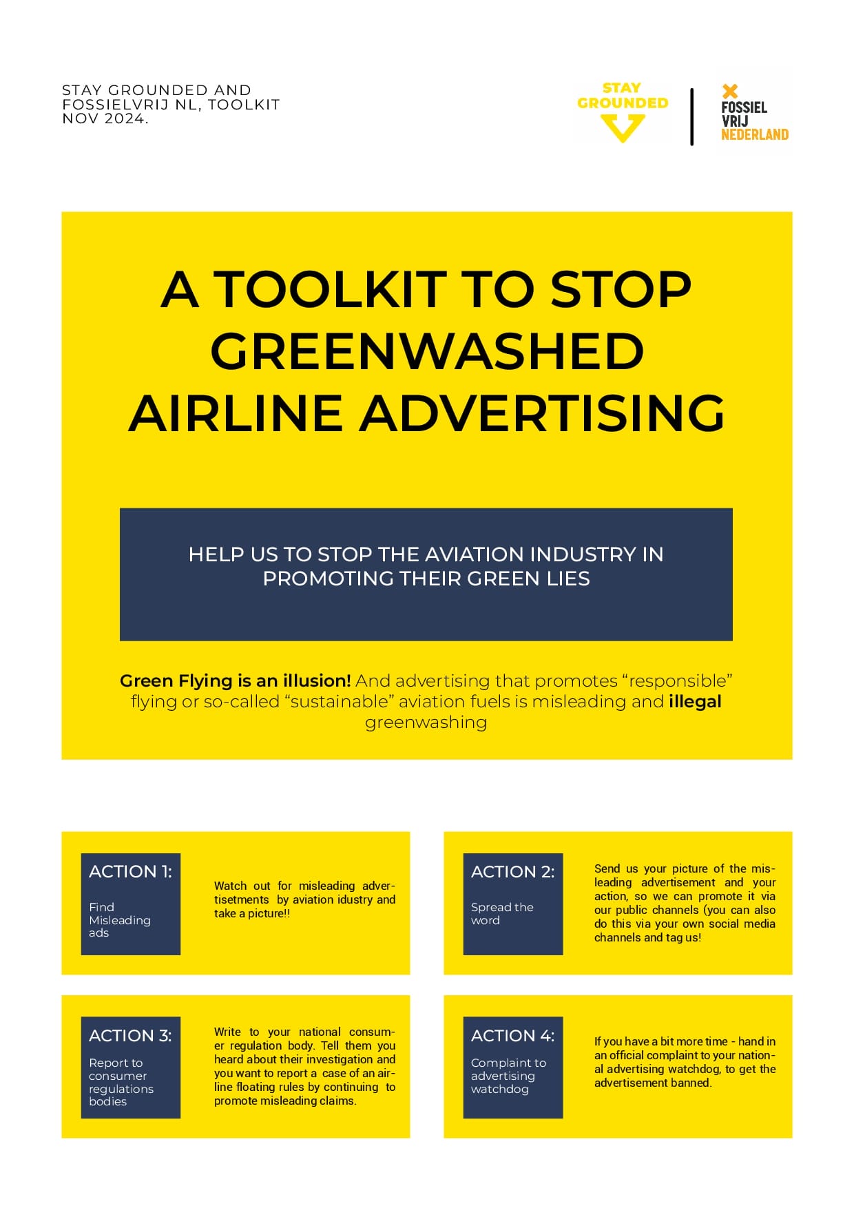 Toolkit to Stop Greenwashed Airline Advertising Cover