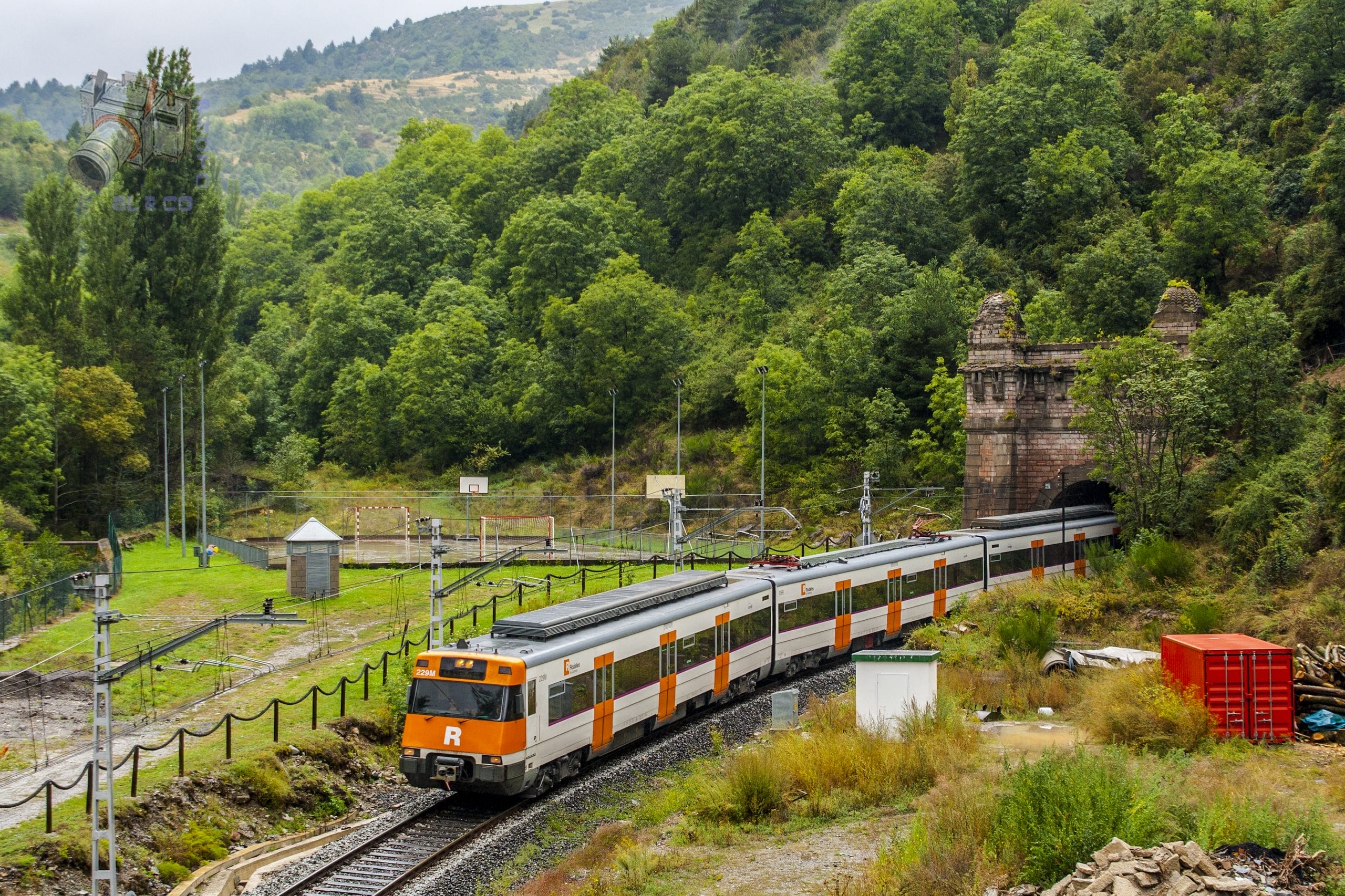 The train on the Nuria Valley in Catalonia.