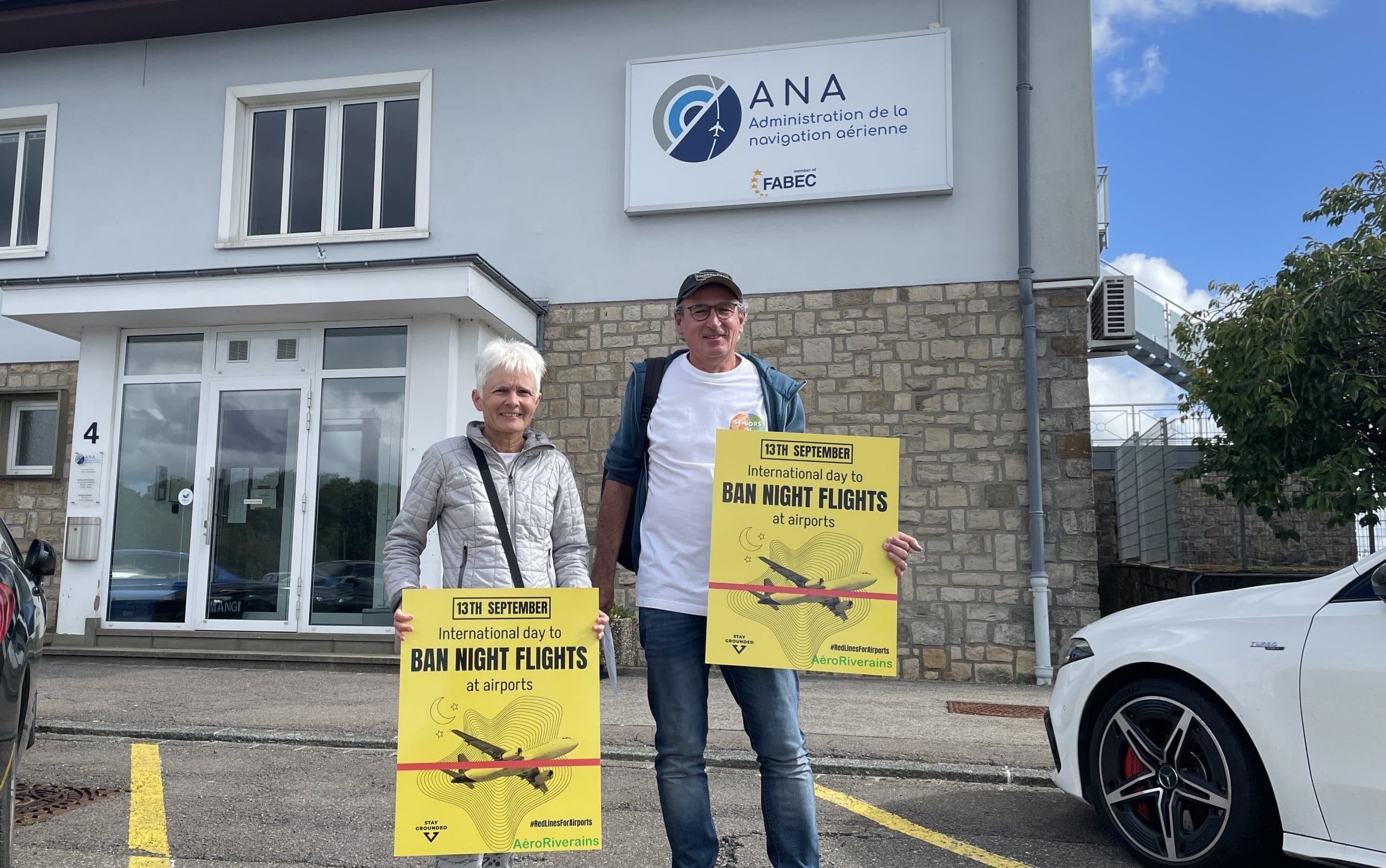 Action on the international day for the ban of night flights in Luxembourg.