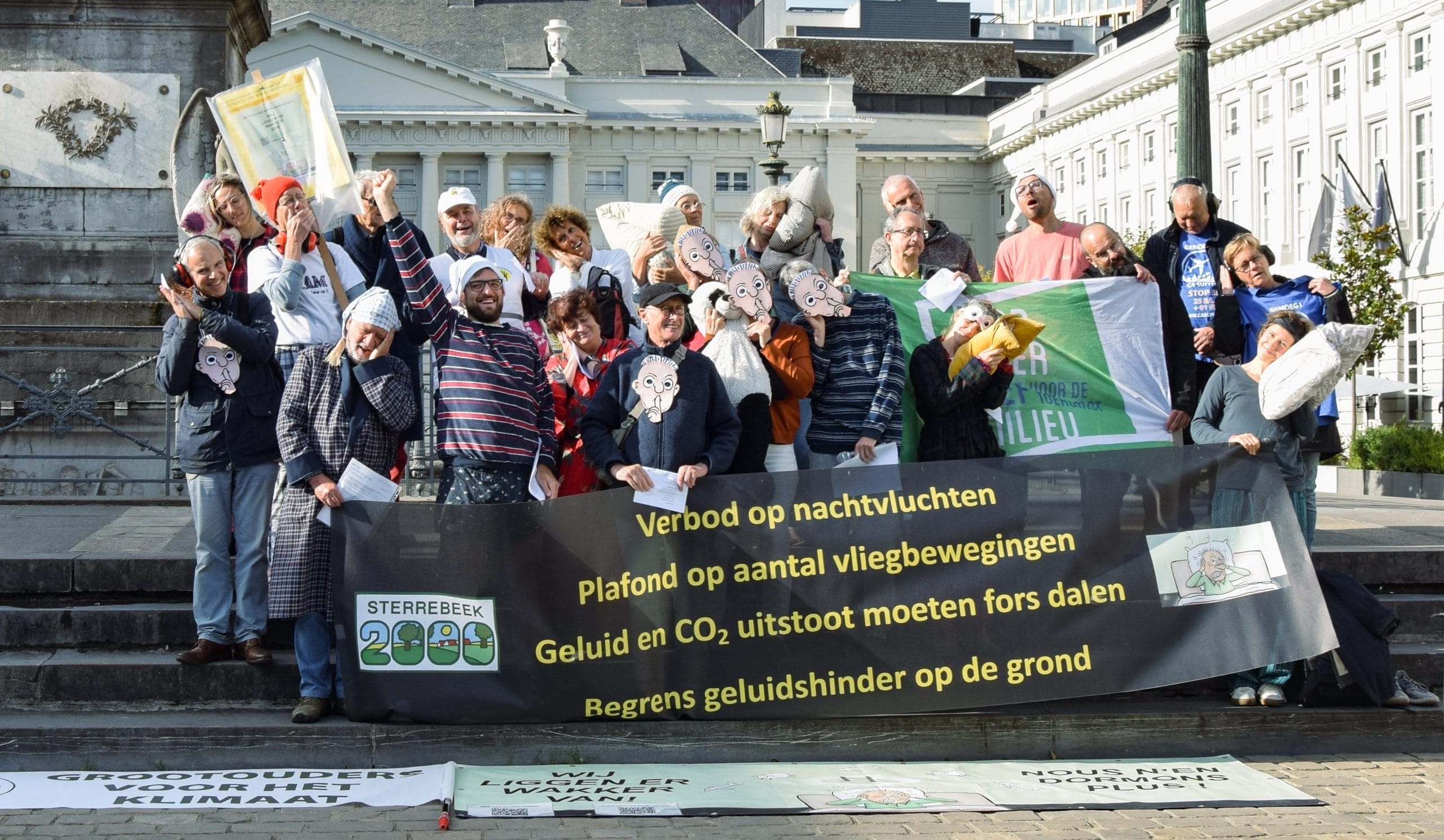 Action on the international day for the ban of night flights in Belgium.
